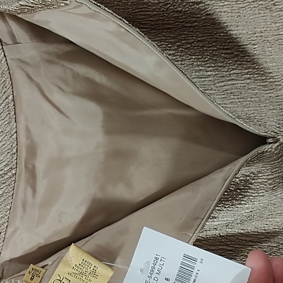 Kasper Gold Multi Shimmer Skirt Sz 8 - Picture 4 of 10